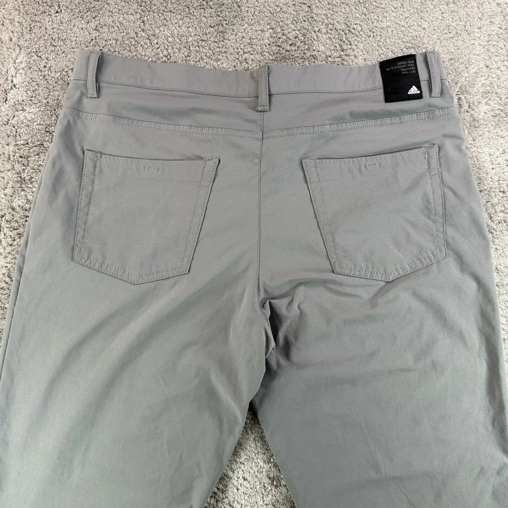 Adidas‎ Golf Go-To 5 Pocket Pants Mens 36x30 Gray Tapered Stretch Primegreen